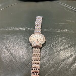 Isaac Mizrahi Silver Watch with White Dial